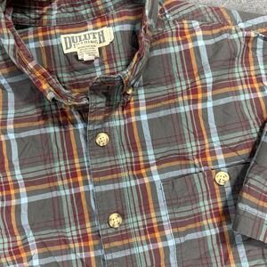 Duluth Trading Co Button Down Shirt Mens XL Relaxed Fit Plaid‎ Short Sleeve